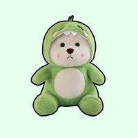 omgkawaii Stuffed Animals 30 CM Snuggle Dino Buddy: Adorable Bear in Dinosaur Onesie Plushie