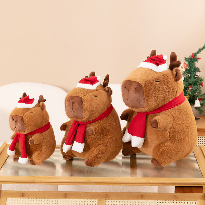 omgkawaii Stuffed Animals 30 CM Snuggly Holiday Reindeer Capybara Plush