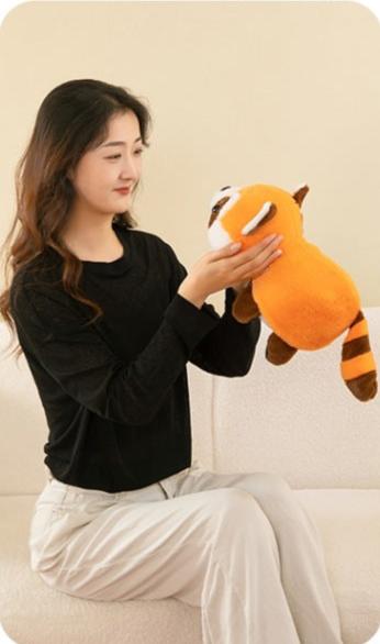 omgkawaii Stuffed Animals 35 CM Convertible Cuddly Duo: Adorable Panda and Transforming Raccoon Plush Toy