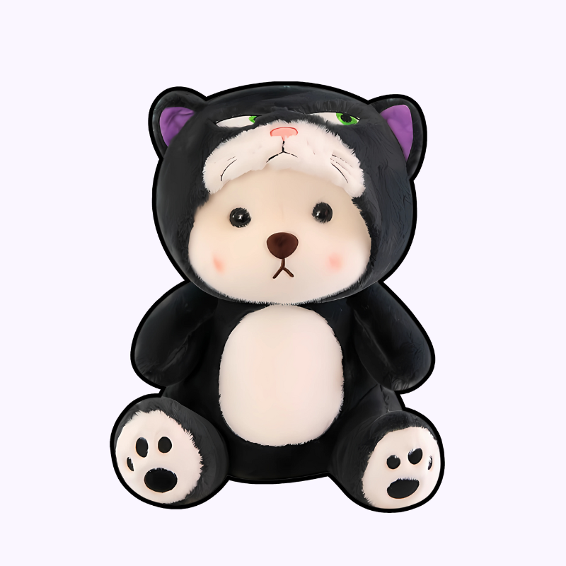 omgkawaii Stuffed Animals 40 CM Cuddly Bear in Black Cat Costume