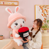 omgkawaii Stuffed Animals 45 CM Adorable Bunny Plush with Red Rose Bouquet