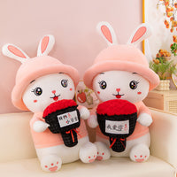 omgkawaii Stuffed Animals 45 CM Adorable Bunny Plush with Red Rose Bouquet