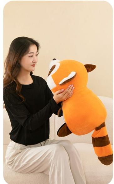 omgkawaii Stuffed Animals 60 CM Convertible Cuddly Duo: Adorable Panda and Transforming Raccoon Plush Toy