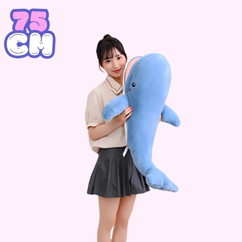 omgkawaii Stuffed Animals 75 CM Cozy Whale Cuddle: Plushie with Snuggly Blanket