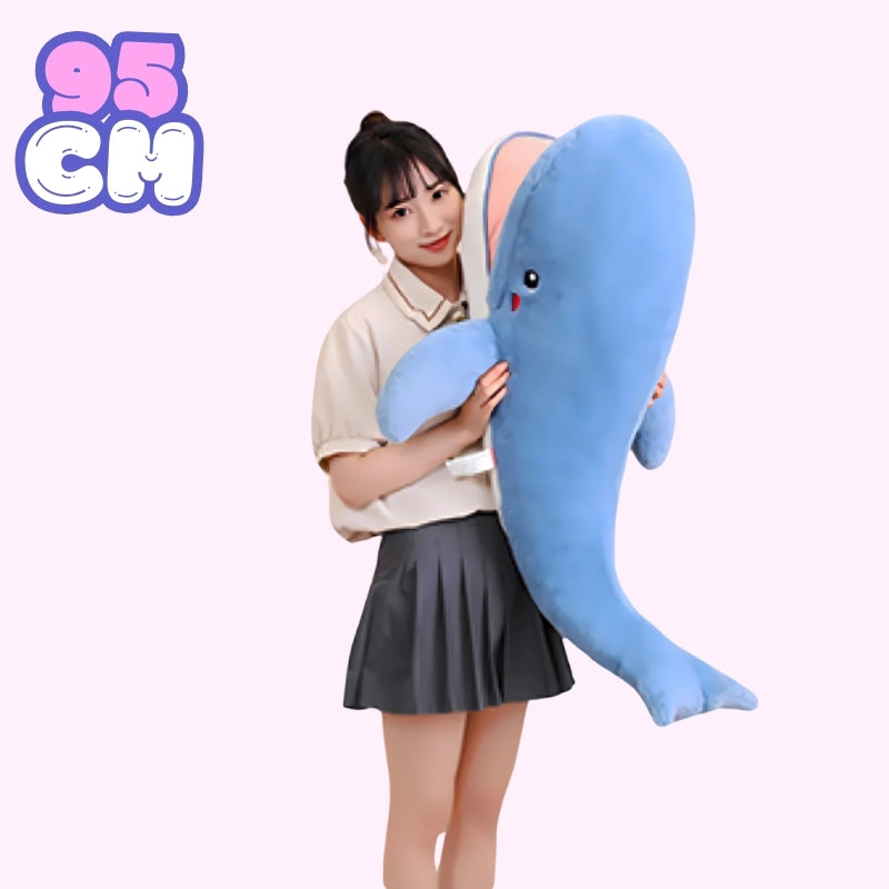 omgkawaii Stuffed Animals 95 CM Cozy Whale Cuddle: Plushie with Snuggly Blanket