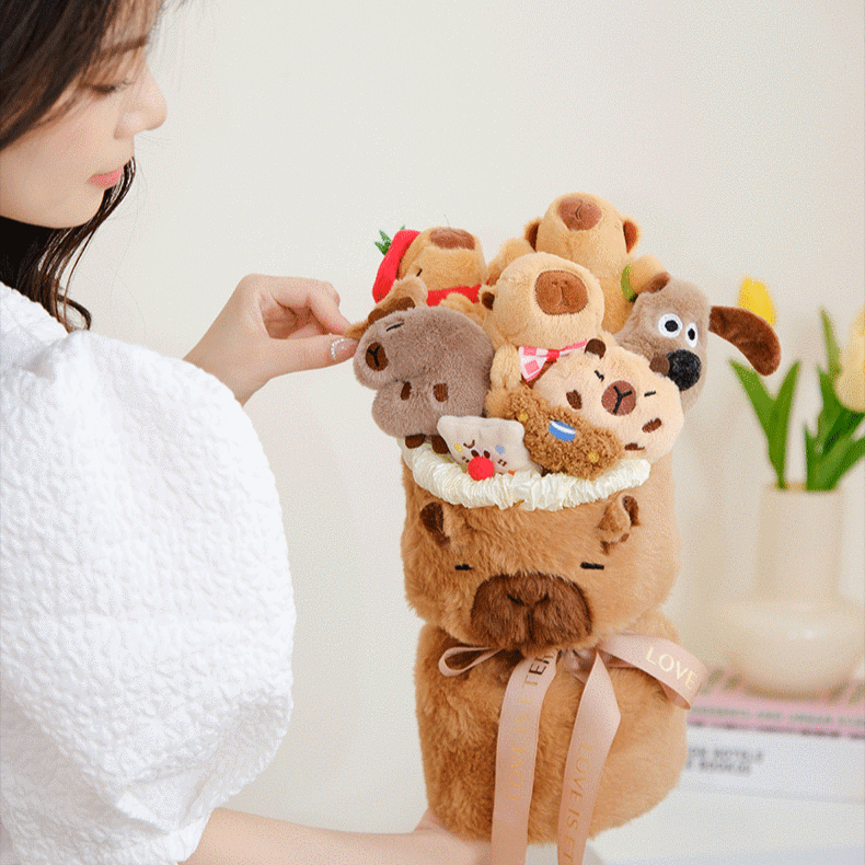 omgkawaii Stuffed Animals Adorable Capybara Bouquet Plushie: A Cuddly Floral Friend