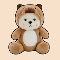 omgkawaii Stuffed Animals Bear Capybara Plush Duo: Adorable Hooded Companions