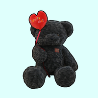 omgkawaii Stuffed Animals Black / 35 CM Happily Met Teddy Bear with Heart Balloon