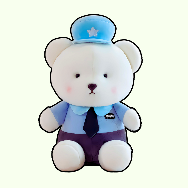 omgkawaii Stuffed Animals Blue / 35 CM Cozy Bear Plush in Police Uniform