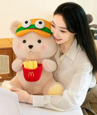 omgkawaii Stuffed Animals Burger Bear Plush with Fries