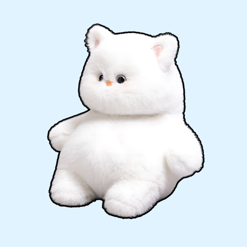 omgkawaii Stuffed Animals Chubby Snowball Kitten Plush