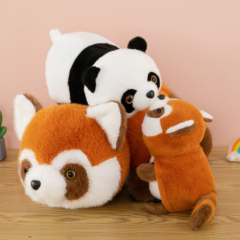 omgkawaii Stuffed Animals Convertible Cuddly Duo: Adorable Panda and Transforming Raccoon Plush Toy