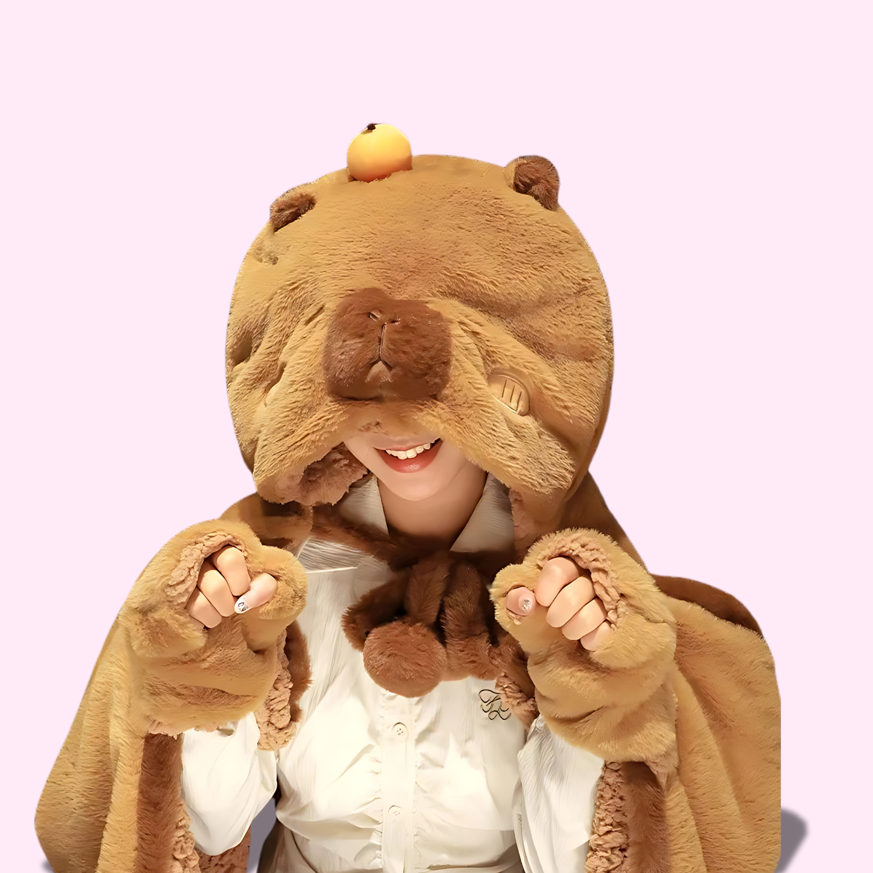 omgkawaii Stuffed Animals Cozy Capybara Hooded Blanket with Plush Paws