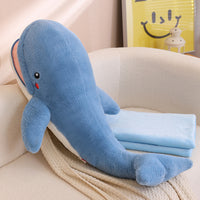 omgkawaii Stuffed Animals Cozy Whale Cuddle: Plushie with Snuggly Blanket