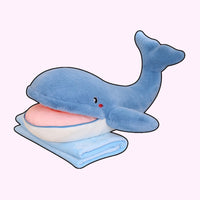 omgkawaii Stuffed Animals Cozy Whale Cuddle: Plushie with Snuggly Blanket