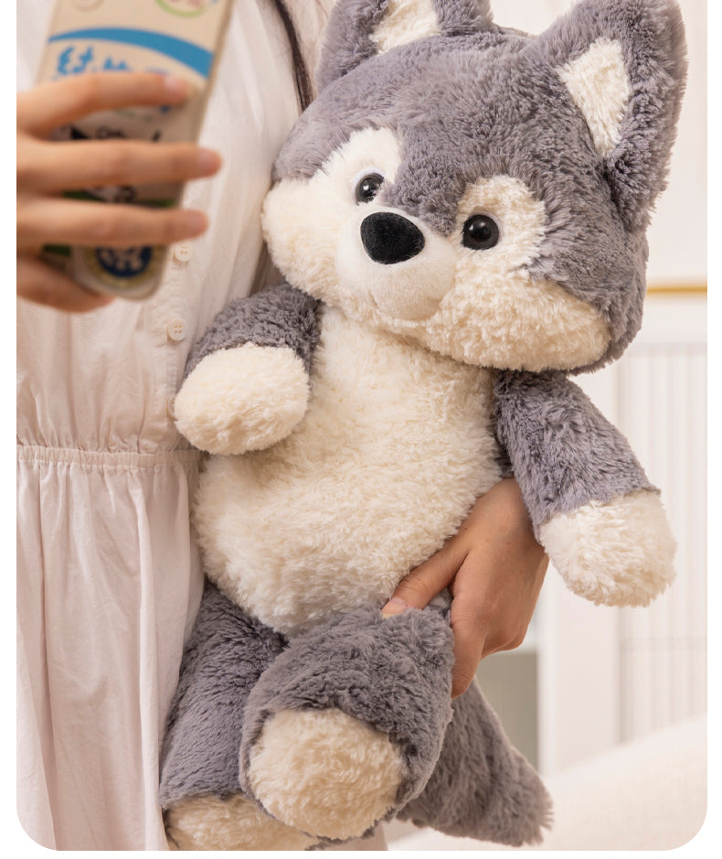 omgkawaii Stuffed Animals Cuddle Buddy Husky Plush in Overalls