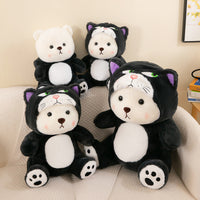 omgkawaii Stuffed Animals Cuddly Bear in Black Cat Costume