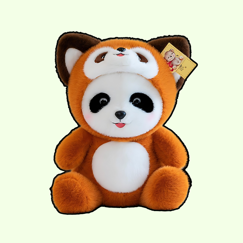 omgkawaii Stuffed Animals Cuddly Panda in Fox Outfit Plush