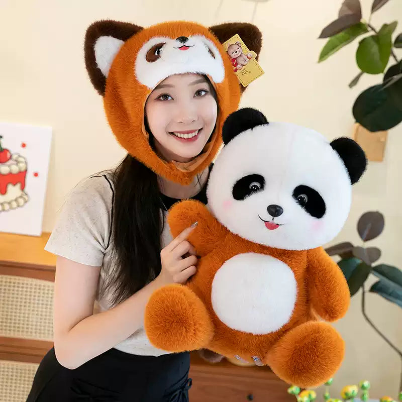 omgkawaii Stuffed Animals Cuddly Panda in Fox Outfit Plush