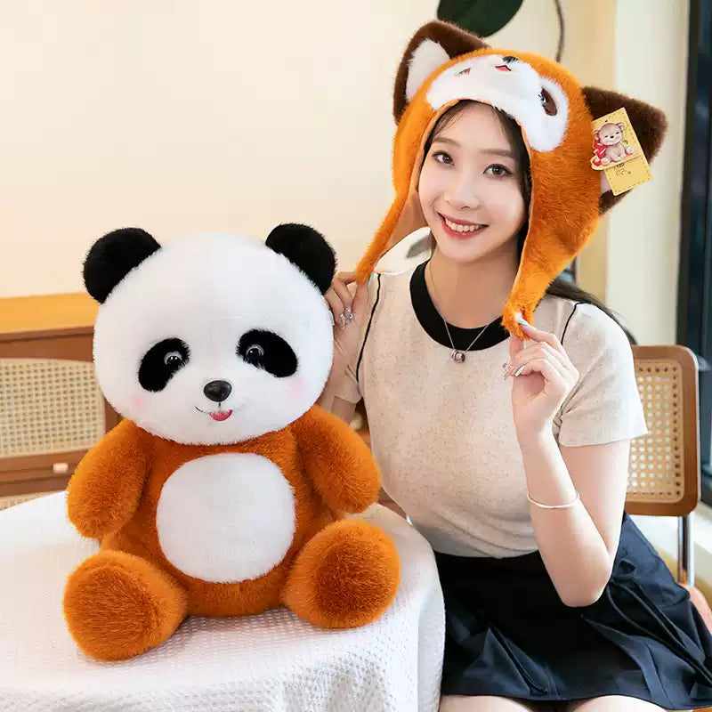 omgkawaii Stuffed Animals Cuddly Panda in Fox Outfit Plush