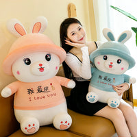 omgkawaii Stuffed Animals Cute Bunny Plush with I Love You Message