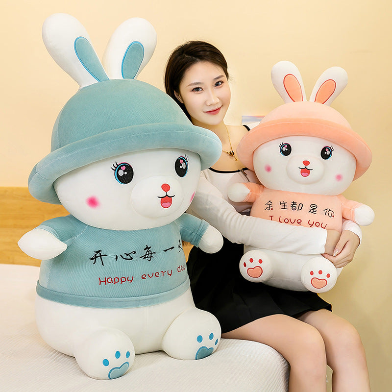 omgkawaii Stuffed Animals Cute Bunny Plush with I Love You Message