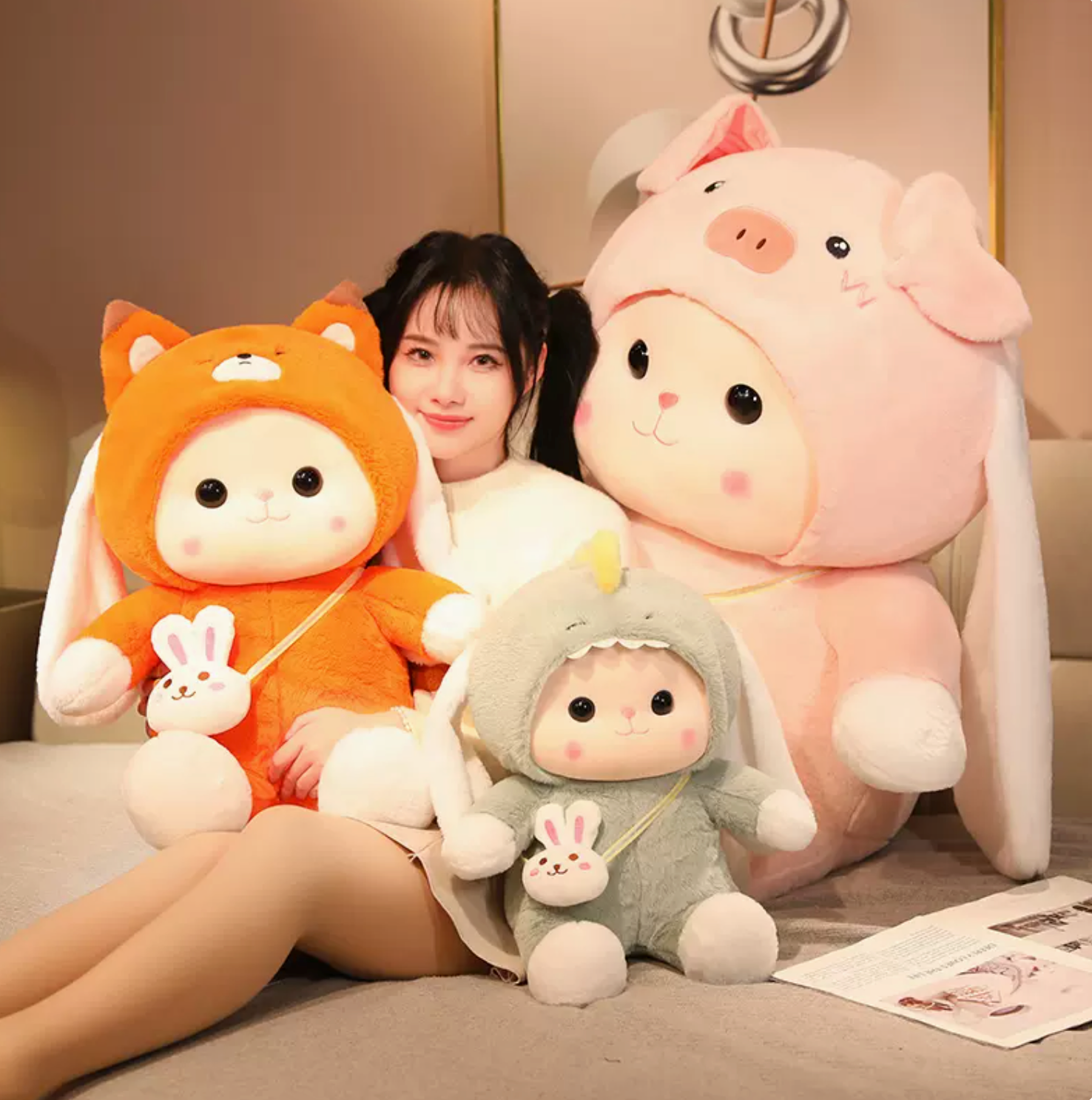 Cute Rabbit Doll Pillow Plush Toy omgkawaii