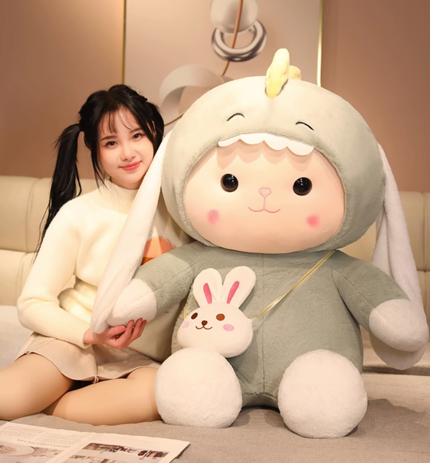 Cute Rabbit Doll Pillow Plush Toy omgkawaii