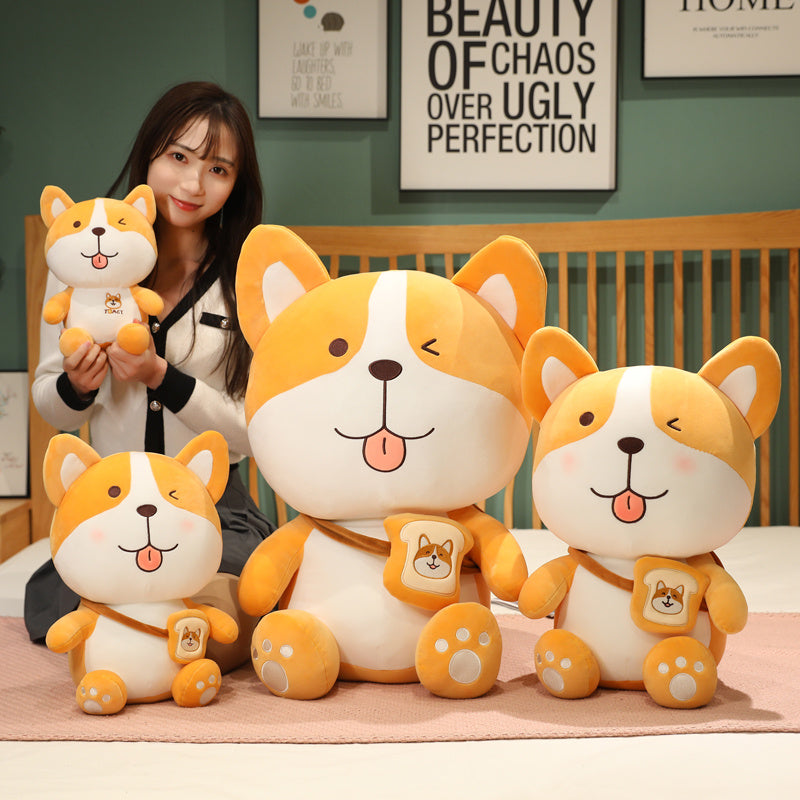 omgkawaii Stuffed Animals Cute Shiba Inu with Toast Plushie