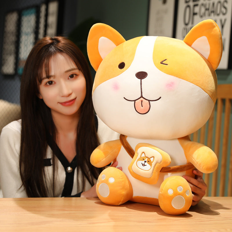 omgkawaii Stuffed Animals Cute Shiba Inu with Toast Plushie