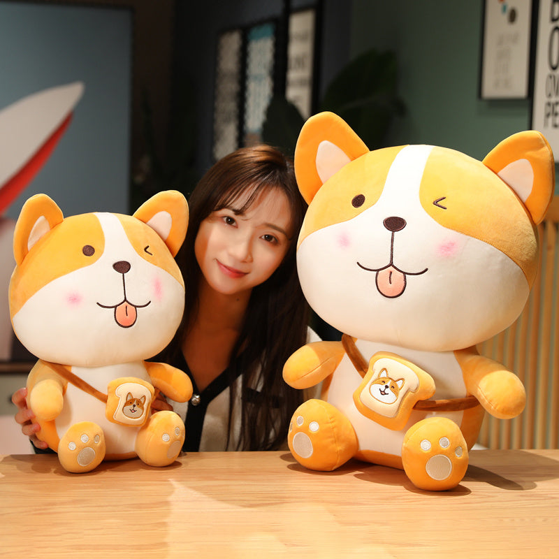 omgkawaii Stuffed Animals Cute Shiba Inu with Toast Plushie