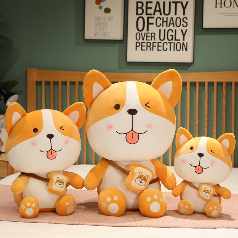 omgkawaii Stuffed Animals Cute Shiba Inu with Toast Plushie