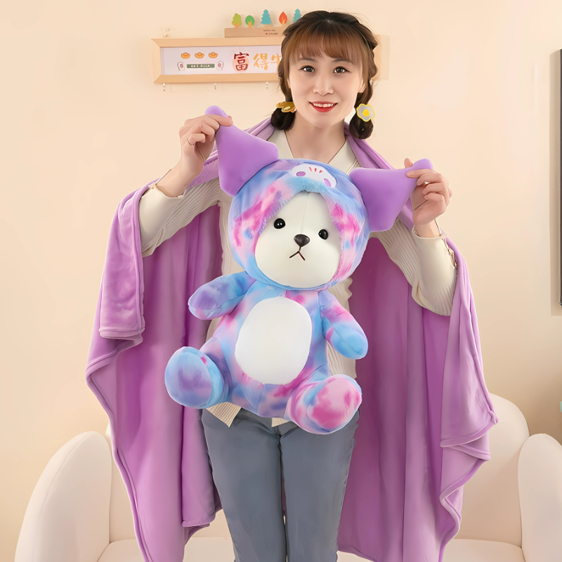 omgkawaii Stuffed Animals Dreamy Pastel Bunny Bear Plush with Blanket