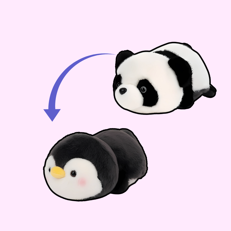 omgkawaii Stuffed Animals Flip Friends Plush: Panda to Penguin