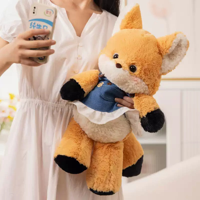 Fox in Denim Delight Plush omgkawaii