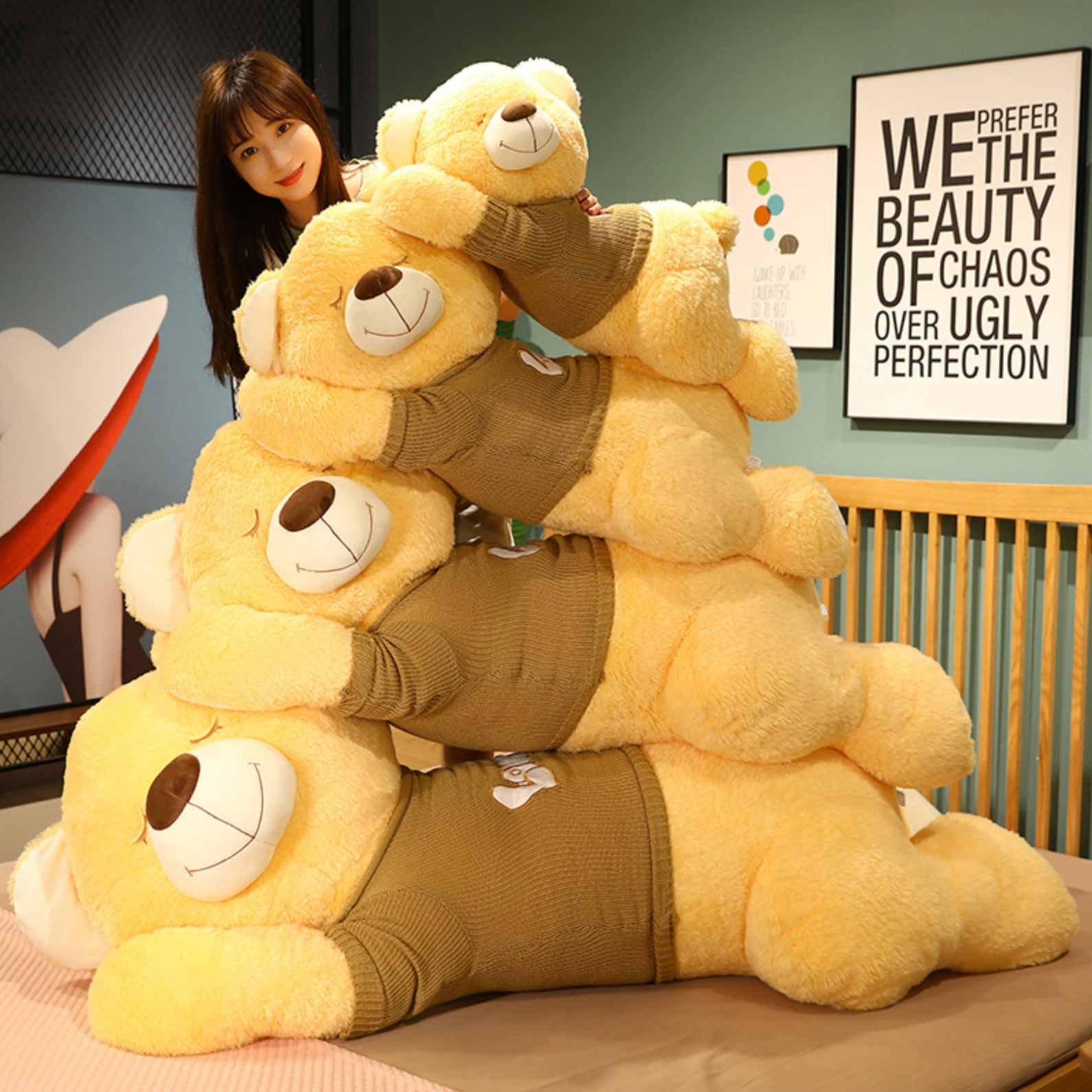 Giant Sleeping Teddy Bear Plush Toy omgkawaii