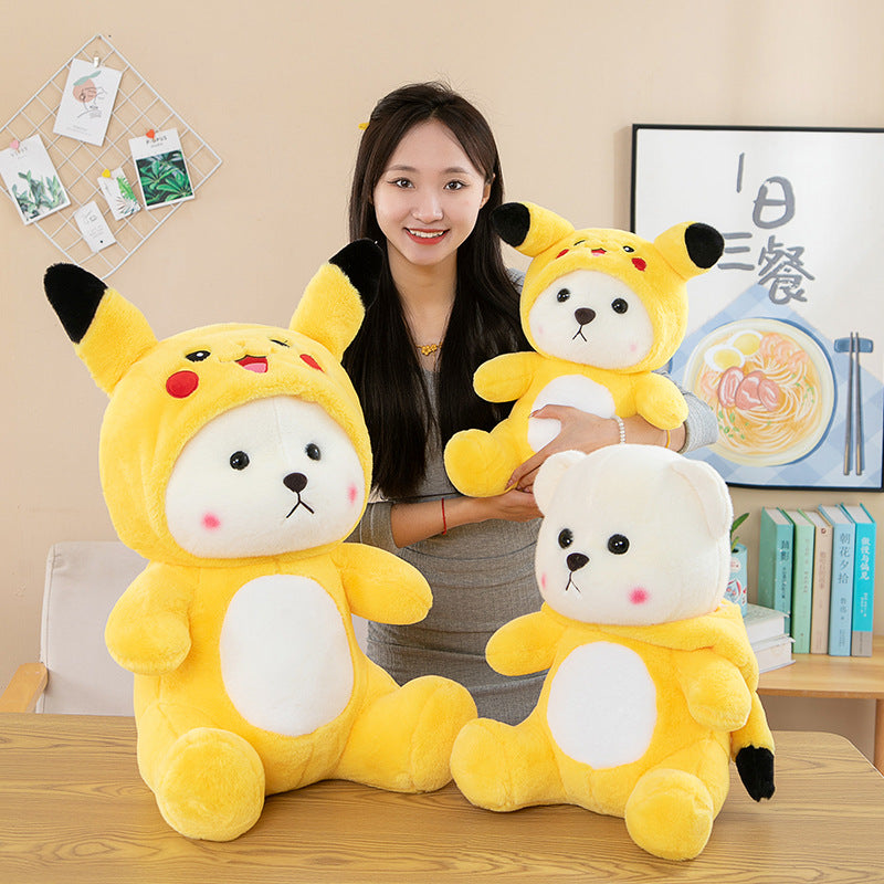 omgkawaii Stuffed Animals Golden Hug: Adorable Bear in a Bright Yellow Hoodie