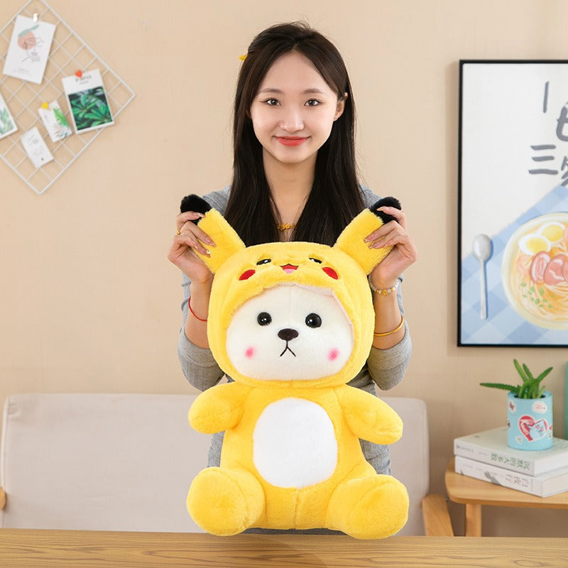 omgkawaii Stuffed Animals Golden Hug: Adorable Bear in a Bright Yellow Hoodie