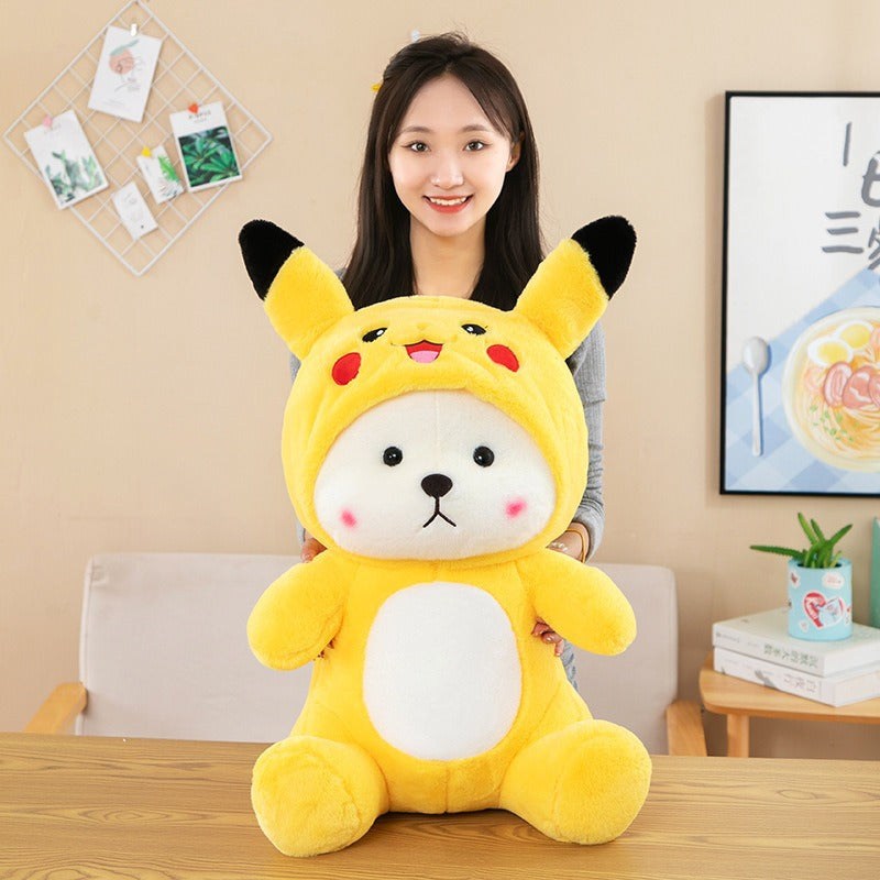 omgkawaii Stuffed Animals Golden Hug: Adorable Bear in a Bright Yellow Hoodie