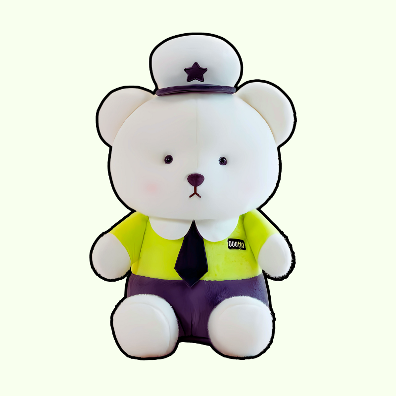 omgkawaii Stuffed Animals Green / 35 CM Cozy Bear Plush in Police Uniform