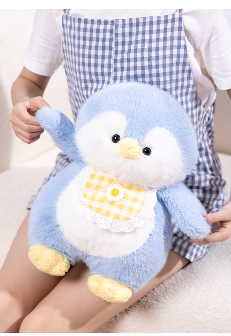 omgkawaii Stuffed Animals Penguin Plush with Gingham Bib – Soft & Cuddly