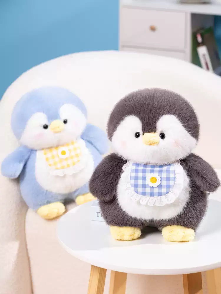 omgkawaii Stuffed Animals Penguin Plush with Gingham Bib – Soft & Cuddly