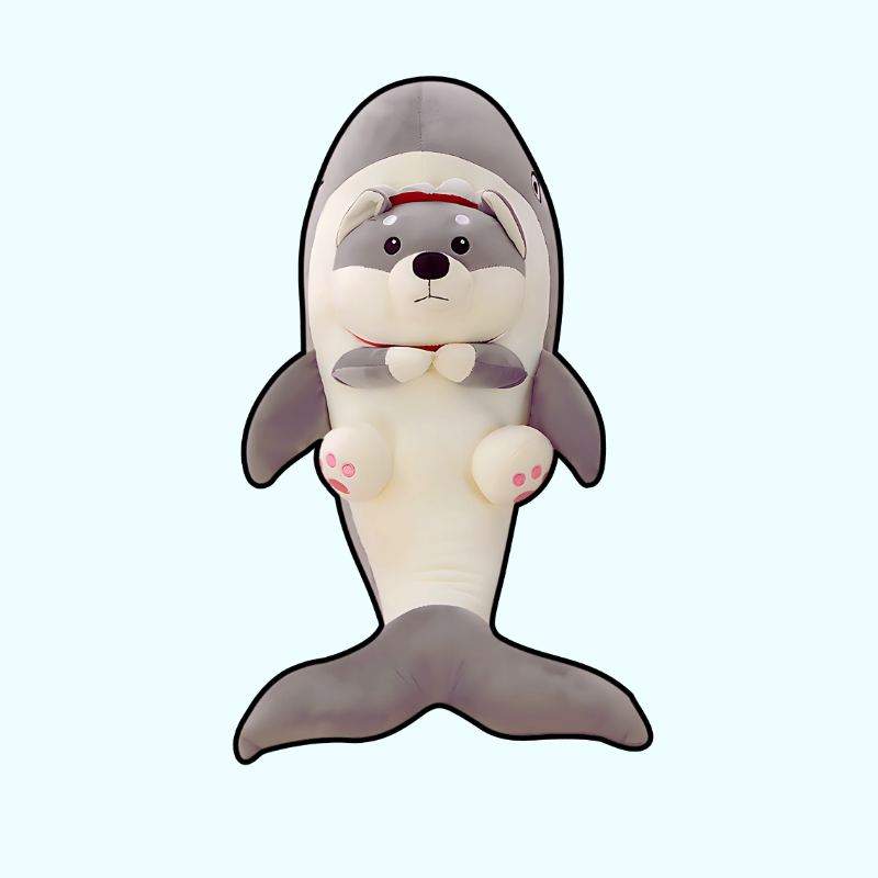 omgkawaii Stuffed Animals Shark-Hugging Dog Plush