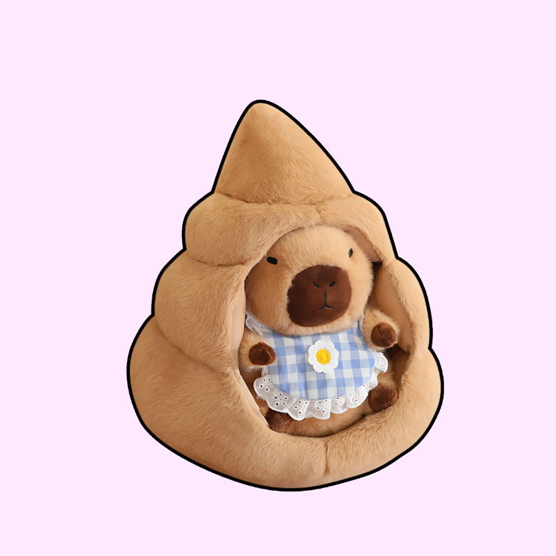 omgkawaii Stuffed Animals Snug Capybara Plush in Cozy Nest