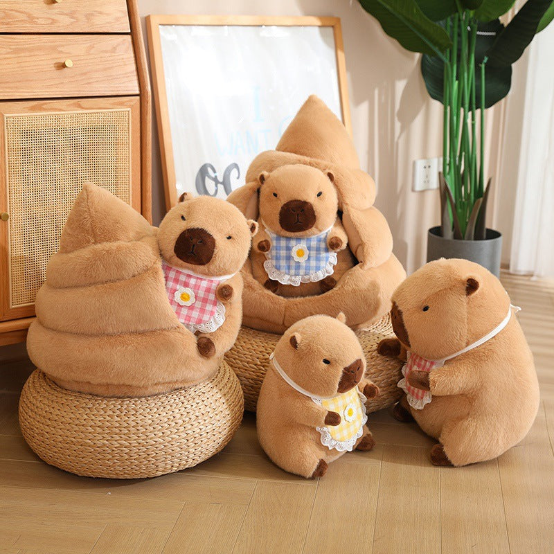 omgkawaii Stuffed Animals Snug Capybara Plush in Cozy Nest