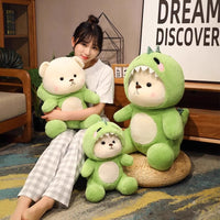 omgkawaii Stuffed Animals Snuggle Dino Buddy: Adorable Bear in Dinosaur Onesie Plushie