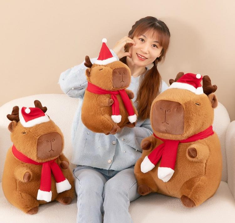 omgkawaii Stuffed Animals Snuggly Holiday Reindeer Capybara Plush