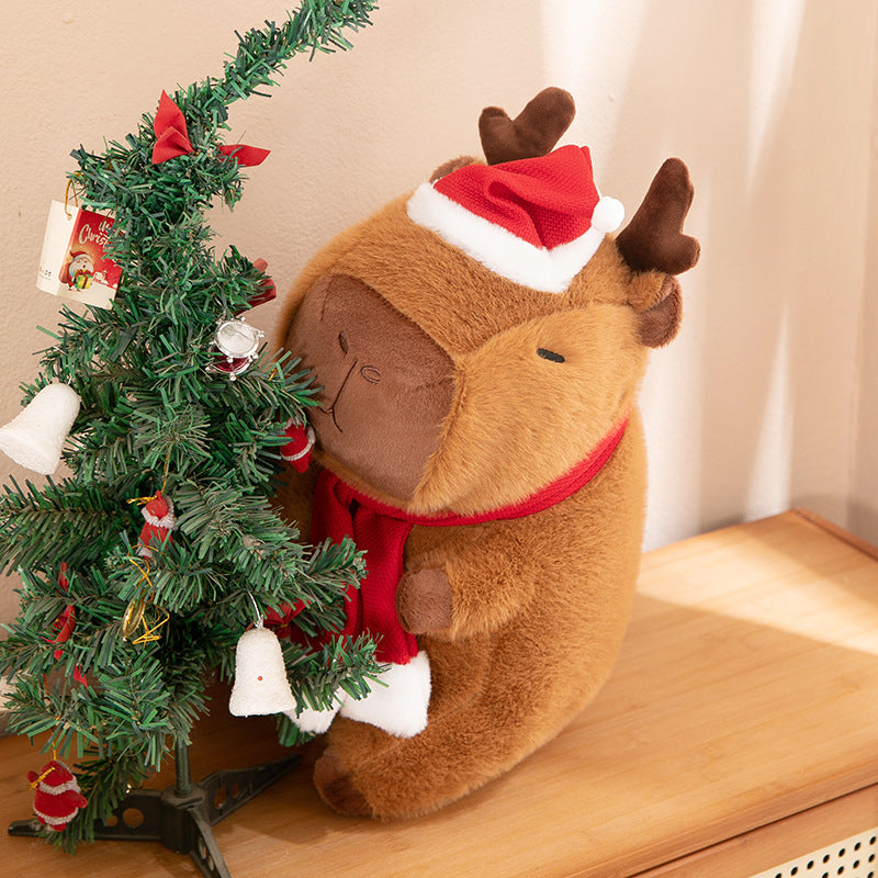 omgkawaii Stuffed Animals Snuggly Holiday Reindeer Capybara Plush