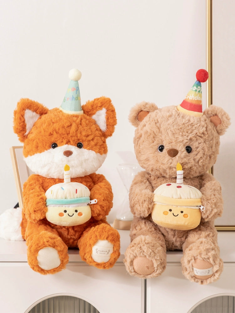 omgkawaii Stuffed Animals Sweet Bear Plush with Cupcake – Perfect Birthday Gift