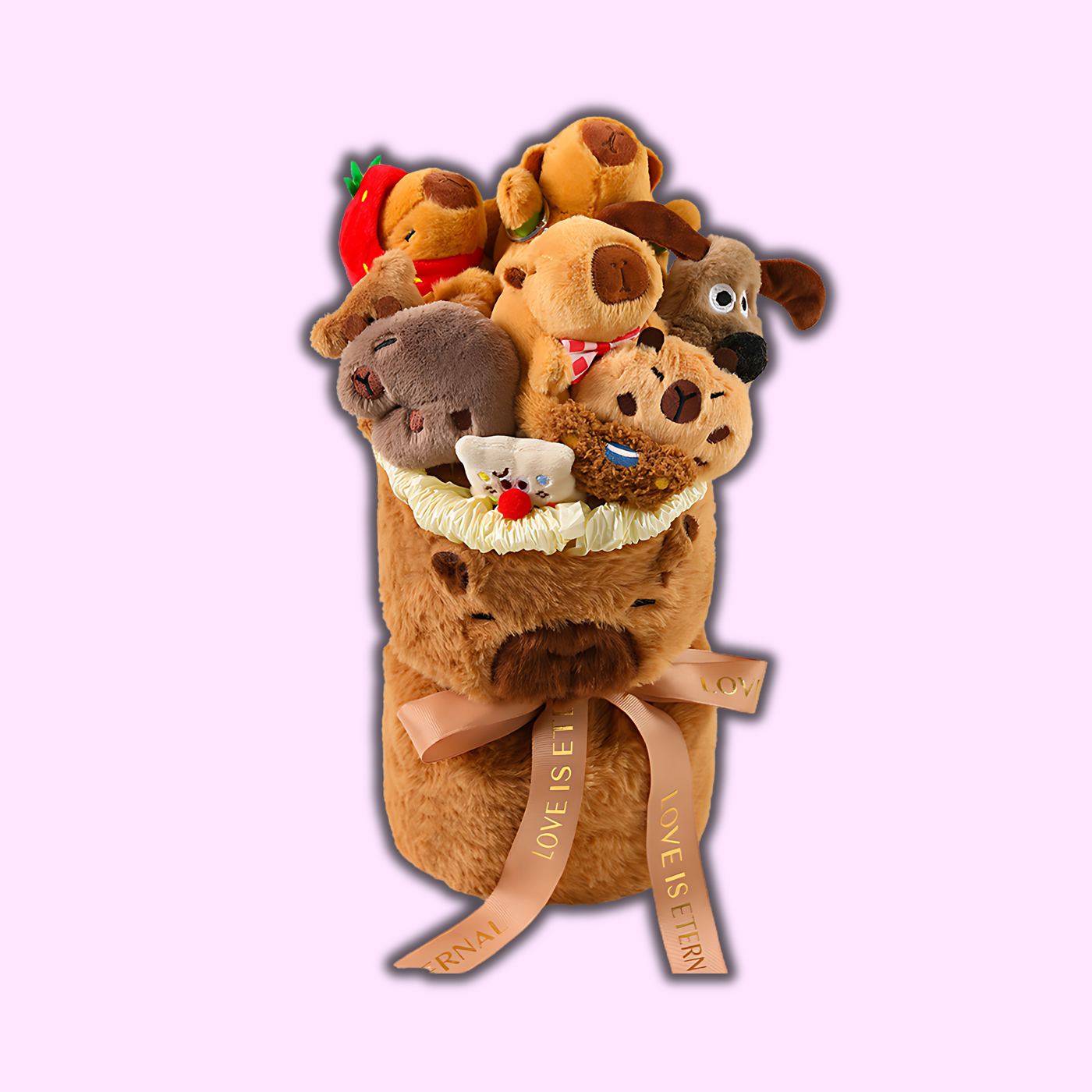 omgkawaii Stuffed Animals Turtle Strawberry Capybara Adorable Capybara Bouquet Plushie: A Cuddly Floral Friend